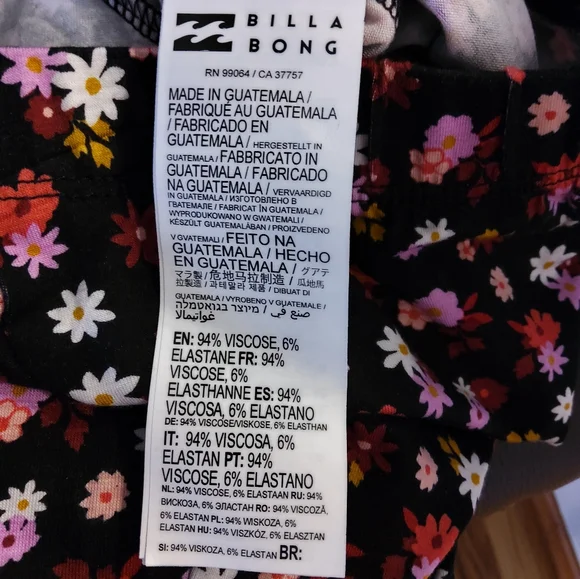 NWT Billabong Kids 12 Floral Flared Soft Stretchy Pants Firm Price - Picture 5 of 5